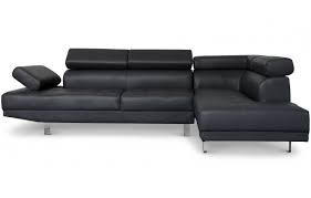 Housse canapé d'angle avec têtières relevables alfa noir