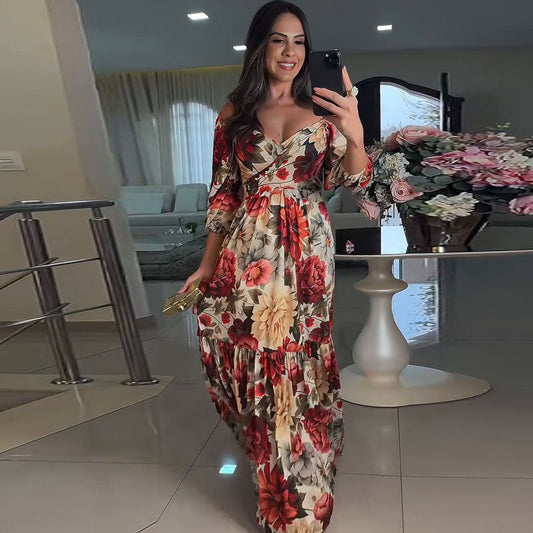 Adriana™ | Robe Plissée Florale Élégante