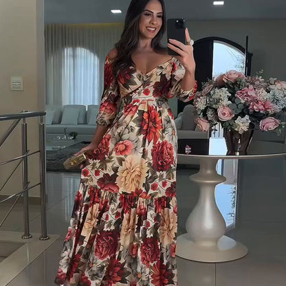 Adriana™ | Robe Plissée Florale Élégante