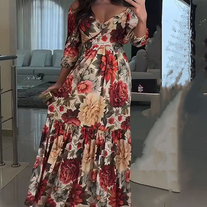 Adriana™ | Robe Plissée Florale Élégante