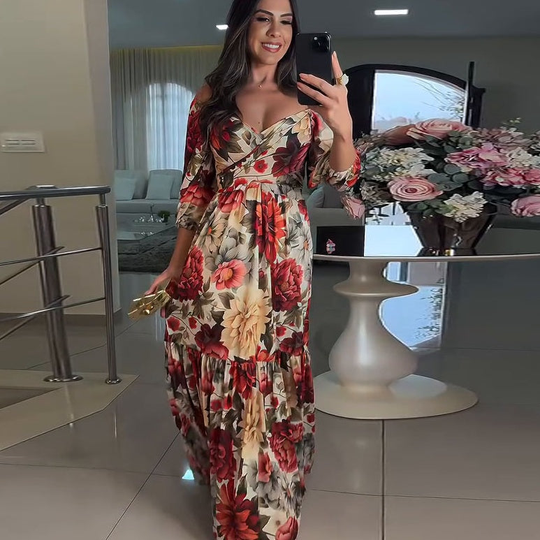Adriana™ | Robe Plissée Florale Élégante
