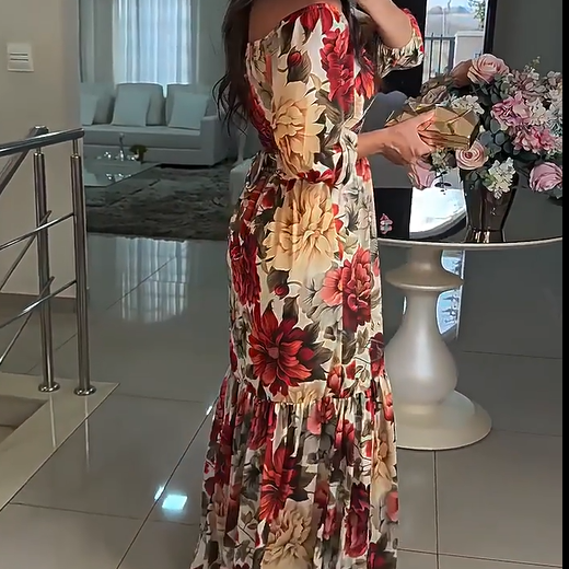 Adriana™ | Robe Plissée Florale Élégante